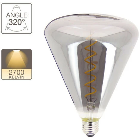 XANLITE - Ampoule LED Déco Triangle Au Verre Fumé, Culot E27, 4W Cons., 200 Lumens, Lumière Blanc Chaud - RFDE400T150F â Image 3