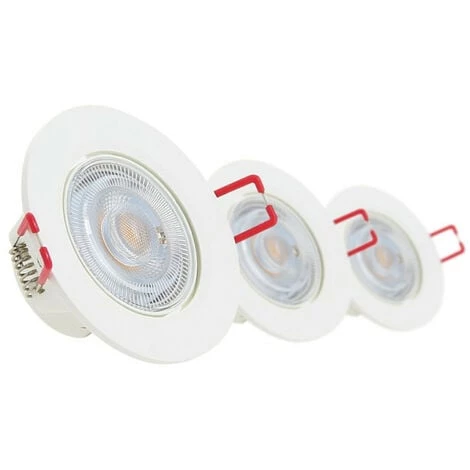 XANLITE - Lot De 3 Spots Encastrable LED Intégrés - Orientable - Cons. 4.5W (eq. 50W) - 345 Lumens - Blanc Neutre - PACK3SEL345CW