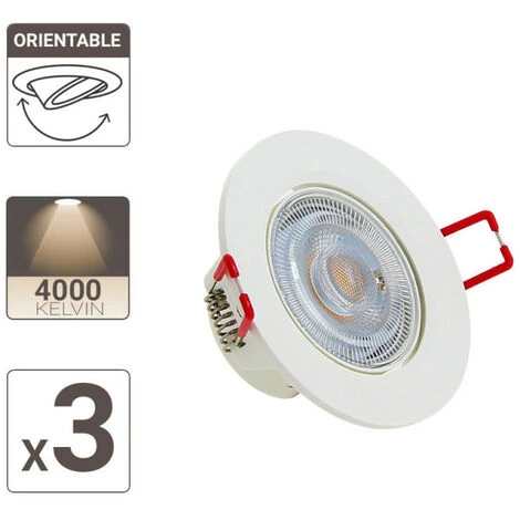 XANLITE - Lot De 3 Spots Encastrable LED Intégrés - Orientable - Cons. 4.5W (eq. 50W) - 345 Lumens - Blanc Neutre - PACK3SEL345CW – Image 4