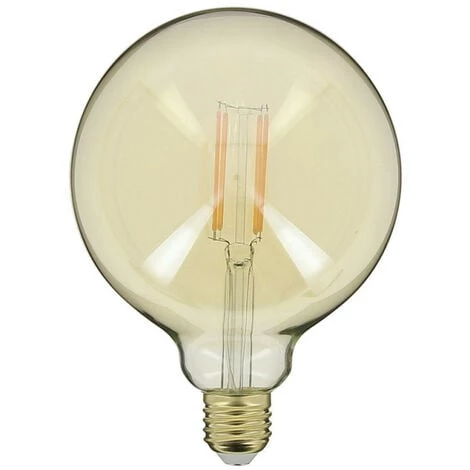 Xanlite - Ampoule LED Globe (G125) / Vintage Au Verre Ambré, Culot E27, 3,8W Cons. (30W Eq.), 350 Lumens, Lumière Blanc Chaud - RFDE400B125A