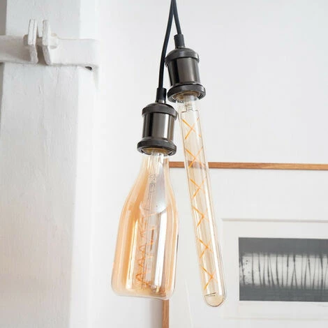 XANLITE - Ampoule LED T30 / Vintage Au Verre Ambré, Culot E27, 5W Cons. (40W Eq.), 500 Lumens, Lumière Blanc Chaud - RFDE470T30A â Image 2