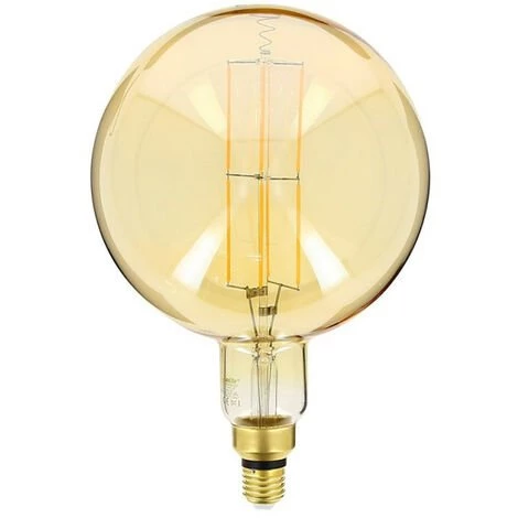XANLITE - Ampoule LED Déco Globe Giant (XXL) Au Verre Ambré, Culot E27, 8W Cons. (60W Eq.), 800 Lumens, Lumière Blanc Chaud - RFDGE500B200AD