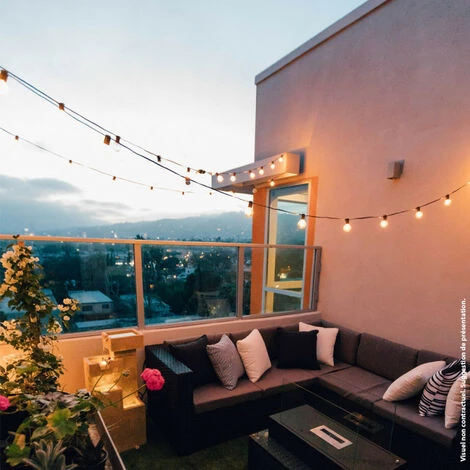 XANLITE - Guirlande Guinguette LED Noire, X10 Ampoules Vintage E27 Incluses, 5m Extensible - GRL5230VBP45F â Image 4