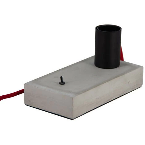XANLITE - Lampe à Poser FOCO (style Industrielle) En Béton & Fil Rouge, Culot E27 - XDLAPFOCOCR â Image 4