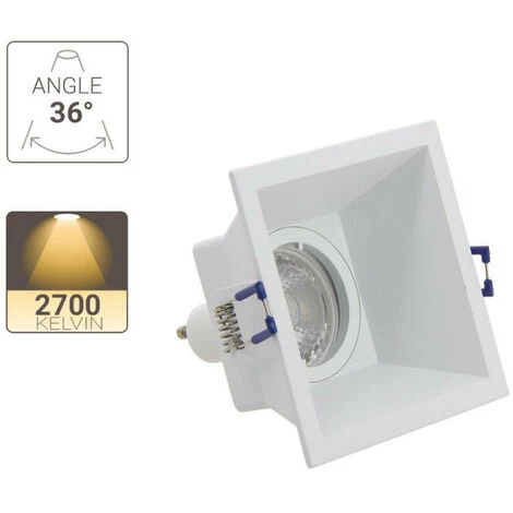 XANLITE - Spot GU10 50W 2700K Carré Profond Blanc IP20 - SP50CPB – Image 4
