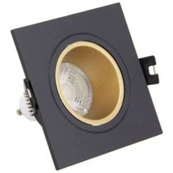 XANLITE - Lot 3 Spots GU10 50W 2700K Carré Orientable Noir Et Or IP20 - PACK3SP50CANO