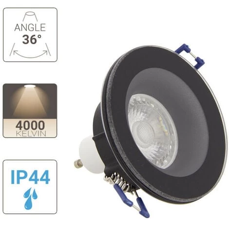 XANLITE - Spot GU10 50W 4000K Rond Noir IP44 - SP50RIP44NCW â Image 4