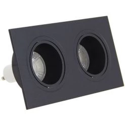 XANLITE - Spot 2 Têtes GU10 50W 2700K Carré Orientable Noir IP20 - SP502TCAN