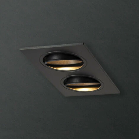 XANLITE - Spot 2 Têtes GU10 50W 2700K Carré Orientable Noir IP20 - SP502TCAN â Image 3