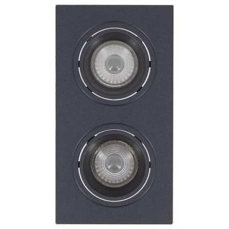 XANLITE - Spot 2 Têtes GU10 50W 2700K Carré Orientable Noir IP20 - SP502TCAN â Image 5