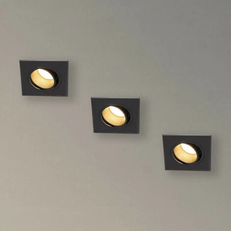 XANLITE - Lot 3 Spots GU10 50W 2700K Carré Orientable Noir IP20 - PACK3SP50CAN â Image 4