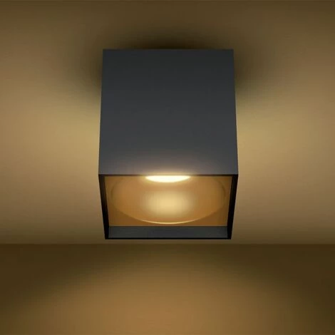 XANLITE - Plafonnier GU10 50W 2700K Carré Large Noir Et Or - PL50CLNO â Image 2