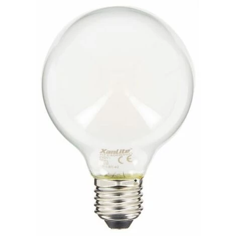 XANLITE - Ampoule LED G80 Opaque, Culot E27, Conso. 6,5W, 806 Lumens, Blanc Chaud - RFE806B80O