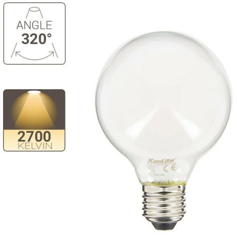XANLITE - Ampoule LED G80 Opaque, Culot E27, Conso. 6,5W, 806 Lumens, Blanc Chaud - RFE806B80O â Image 3