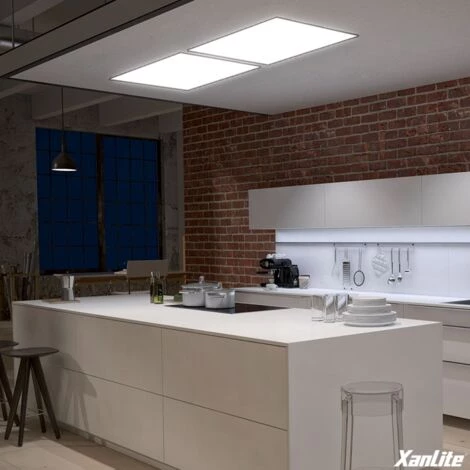 XANLITE - Plafonnier LED Carré - Cons. 42W - 3300 Lumens - Blanc Neutre - 3 Modes De Fixation - PA3000NW – Image 2