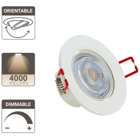 XANLITE - Lot De 3 Spots Encastrable LED Intégrés - Dimmable Et Orientable - Cons. 5W (eq. 50W) - 345 Lumens - Blanc Neutre - PACK3SEL345CWD â Image 4