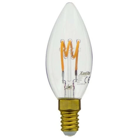 XANLITE - Ampoule LED Flamme / Vintage, Culot E14, 4W Cons. (18W Eq.), 180 Lumens, Lumière Blanc Chaud - RFDV130FS