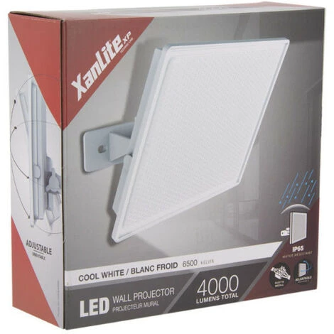 XANLITE - Projecteur LED Mural Blanc, 50 W, 4000 Lumens - PR50WMB â Image 3