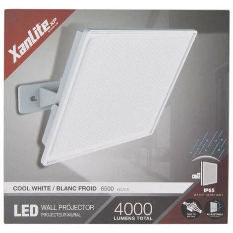 XANLITE - Projecteur LED Mural Blanc, 50 W, 4000 Lumens - PR50WMB â Image 4