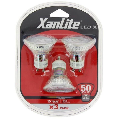 XANLITE - Lot X3 Ampoule Spot LED, Culot GU10, 5,5W Cons. (50W Eq.), Blanc Neutre (4000K) - PACK3RCXG345SCW – Image 4