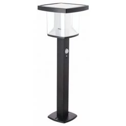 XANLITE - Borne Solaire 50cm IP44 600 Lumens - Détecteur De Mouvements - 3 Modes De Fonctionnement - Noir - SO1811N