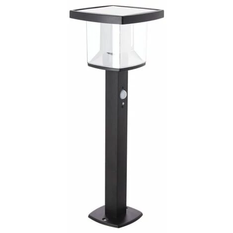 XANLITE - Borne Solaire 50cm IP44 600 Lumens - Détecteur De Mouvements - 3 Modes De Fonctionnement - Noir - SO1811N