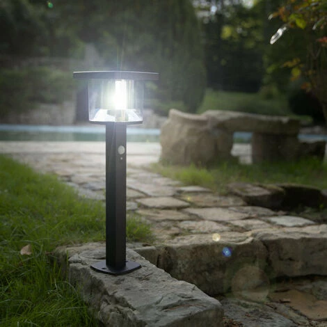 XANLITE - Borne Solaire 50cm IP44 600 Lumens - Détecteur De Mouvements - 3 Modes De Fonctionnement - Noir - SO1811N â Image 2