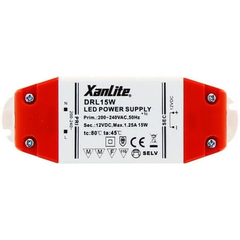 Xanlite - Driver Pour Ampoule LED GU5.3 Et G4, Puissance 15W - DRL15W