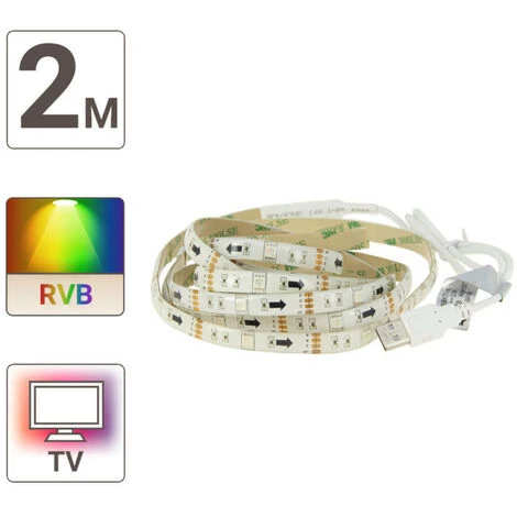 XANLITE - Ruban LED TV (kit Complet) - 2m - RGB Multicolore - LSBKTVRVB â Image 5