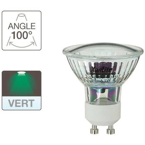 XANLITE - Ampoule LED Spot, Culot GU10, 1W Cons. (N.C Eq.), Lumière Lumière Verte - MG18V â Image 2