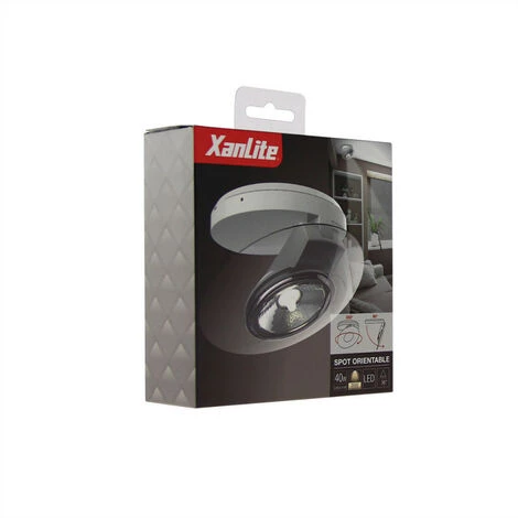 XANLITE - Spot En Saillie LED - Orientable - Bague Transparente - Cons. 4,5W (eq. 40W) - 300 Lumens - Blanc Chaud - SPEST350 – Image 4