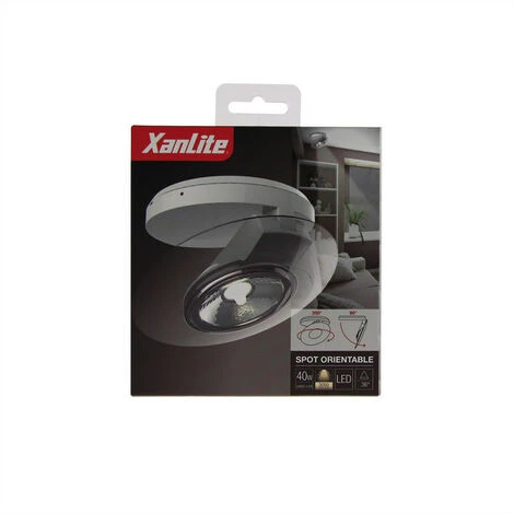 XANLITE - Spot En Saillie LED - Orientable - Bague Transparente - Cons. 4,5W (eq. 40W) - 300 Lumens - Blanc Chaud - SPEST350 – Image 5
