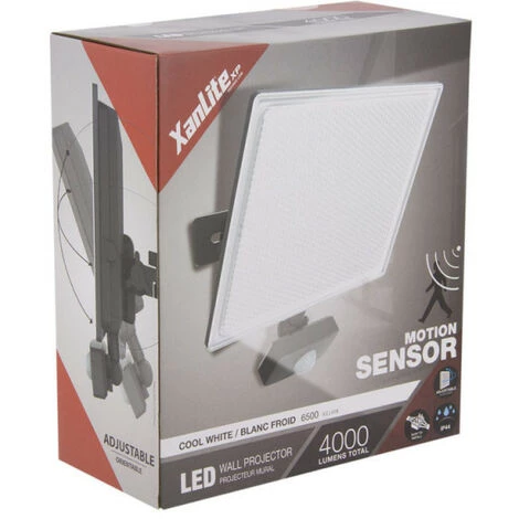 XANLITE - Projecteur LED Mural Noir, Détecteur De Mouvement, 50 W, 4000 Lumens - PR50WMD â Image 3