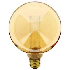 Xanlite - Ampoule LED Déco Hologramme Globe (G125) Au Verre Ambré, Culot E27, 4W Cons., 200 Lumens, Lumière Blanc Chaud - RFDHE200B125S