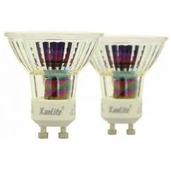 XANLITE - Lot De 2 Ampoules LED Spots Au Culot GU10, 5W Cons. (50W Eq.), Lumière Blanche Chaude - PACK2VG50S
