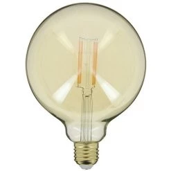 XANLITE - Ampoule LED Déco Globe (G125) / Vintage Au Verre Ambré, Culot E27, 7W Cons. (50W Eq.), 638 Lumens, Lumière Blanc Chaud - RFDE800B125A