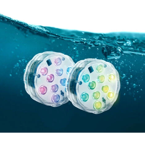 XANLITE - Lot De 2 Lampes Flottantes à Piles Avec Télécommande 10 LED RVB IP68 - PACK2LPIP68RVB â Image 2