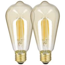 XANLITE - Pack De 2 Ampoules à Filament LED Vintage ST64, Ambrées, Culot E27, 806 Lumens, Blanc Chaud - PACK2RFDE800STA