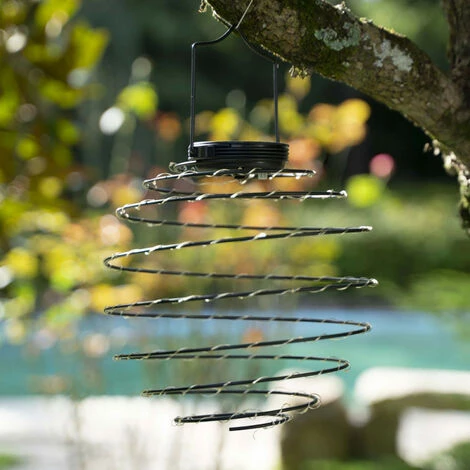 XANLITE - Lanterne Solaire Spirale IP44 - Métal - Noir - SOLASN â Image 3