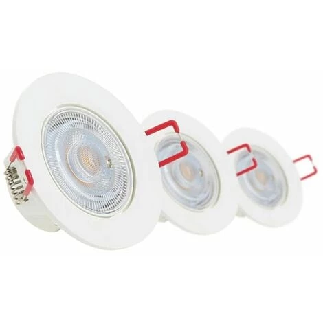 XANLITE - Lot De 3 Spots Encastrable LED Intégrés - Dimmable Et Orientable - Cons. 5W (eq. 50W) - 345 Lumens - Blanc Chaud - PACK3SEL345D