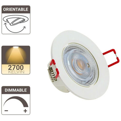 XANLITE - Lot De 3 Spots Encastrable LED Intégrés - Dimmable Et Orientable - Cons. 5W (eq. 50W) - 345 Lumens - Blanc Chaud - PACK3SEL345D – Image 3
