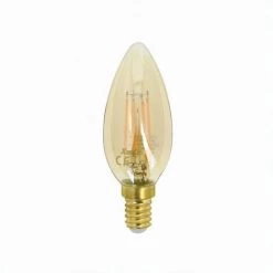 XANLITE - Ampoule LED Flamme / Vintage Au Verre Ambré, Culot E14, 3,8W Cons. (30W Eq.), 350 Lumens, Lumière Blanc Chaud - RFDV400FA