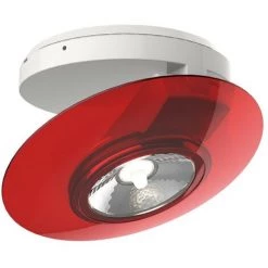 XANLITE - Spot En Saillie LED - Orientable - Bague Rouge - Cons. 4,5W (eq. 40W) - 300 Lumens - Blanc Chaud - SPESR350