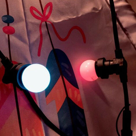 XANLITE - Guirlande Guinguette LED Noire, X10 Ampoules RVB E27 Incluses, 5m Extensible - GRL5230VBP45RVBJR â Image 2