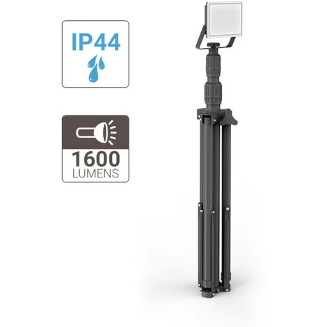 XANLITE - Projecteur De Chantier Secteur 230 V Trépied 1 Tête 20W 1600 LM 6500 K Projection 40 M IP 44 - PR20WT – Image 2