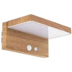 XANLITE - Applique Murale Solaire IP44 600 Lumens - Détecteur De Mouvements - 3 Modes De Fonctionnement - Finitions Bois - SO1911AW