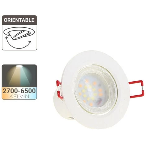 XANLITE - Spot Encastrable LED Intégré - Changement De Température Par Switch - Orientable - Cons. 6,5W (eq. 50W) - Blanc Chaud - SEL345CCT – Image 4
