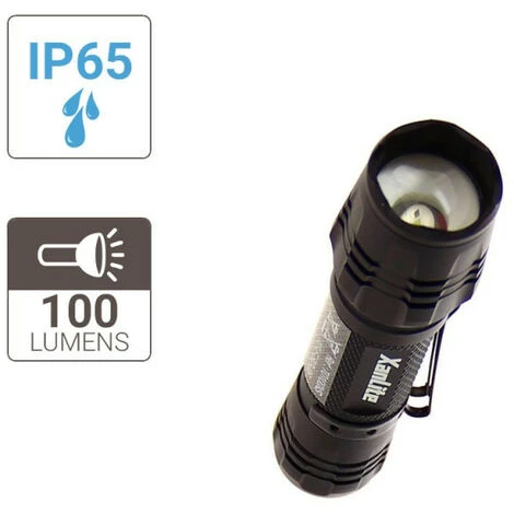 XANLITE - Lampe Torche LED Métallique, X3 Modes D'Eclairage, 100 Lumens, Pile Incluse - TO100XS â Image 3