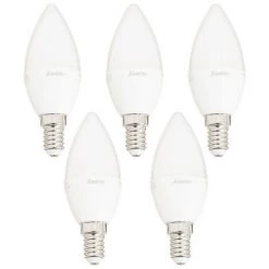 XANLITE - Lot X5 Ampoules LED Flamme, Culot E14, 5,5W Cons. (40 W éq), Lumière Blanc Chaud - PACK5EV470F