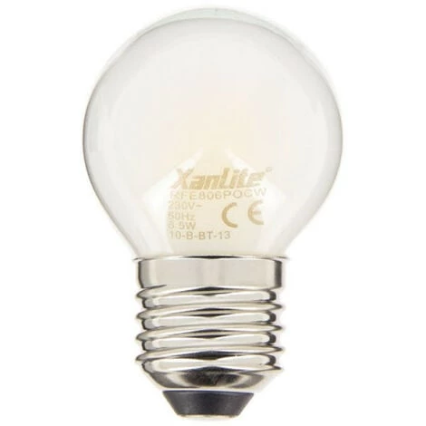 XANLITE - Ampoule LED Filament P45, Culot E27, 6,5W Cons. (60W Eq.), 4000K Blanc Neutre - RFE806POCW